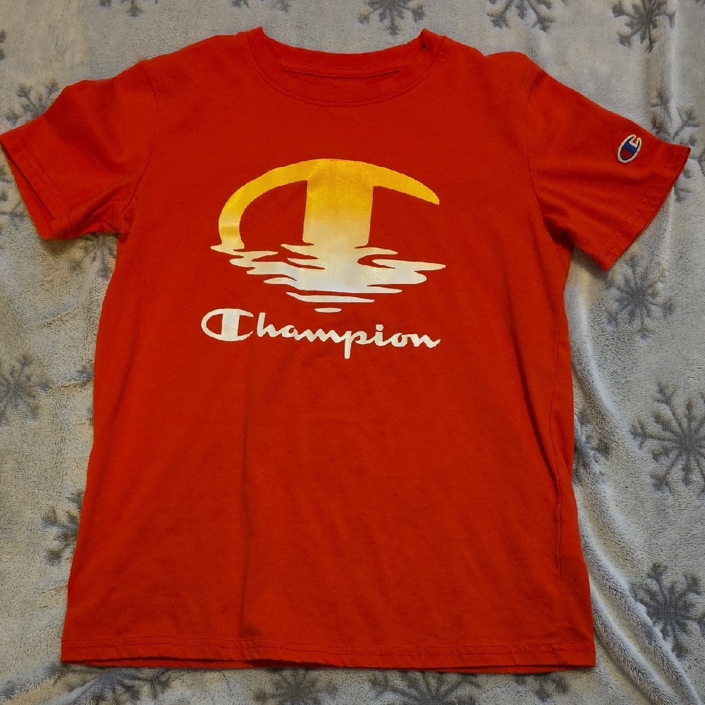 Champion Red Tee with Yellow Logo